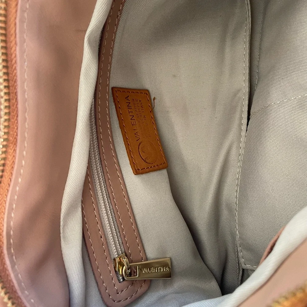 Valentina Blush Pink and Tan Crossbody Bag - Picture 4 of 5